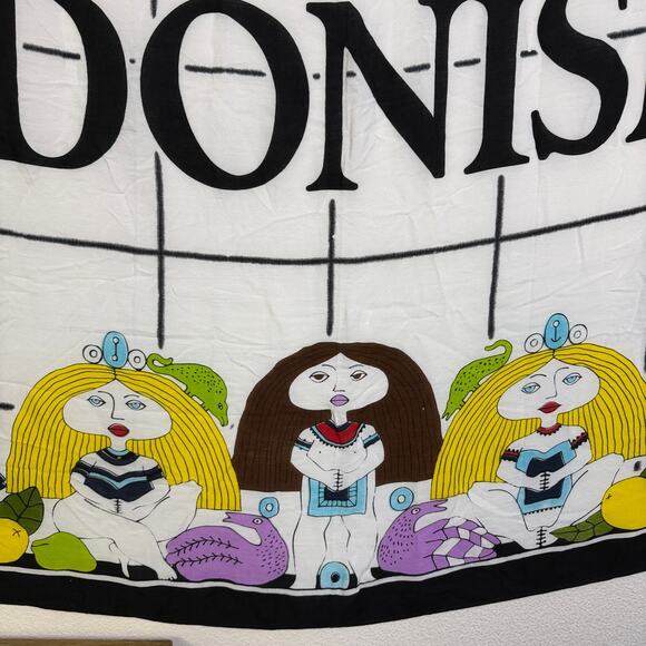 Hedonism II Graphic Wall Art Floral People Fish Fabric Handmade Indonesia 42x70 - Picture 2 of 10